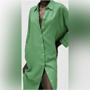 Zara linen shirt dress